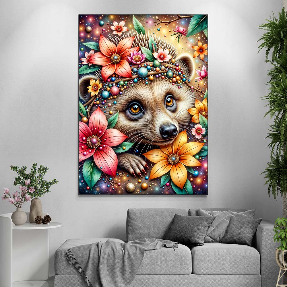 5D Diamond Painting mit AB-Effekt – Magischer Igel, Unique-Diamone