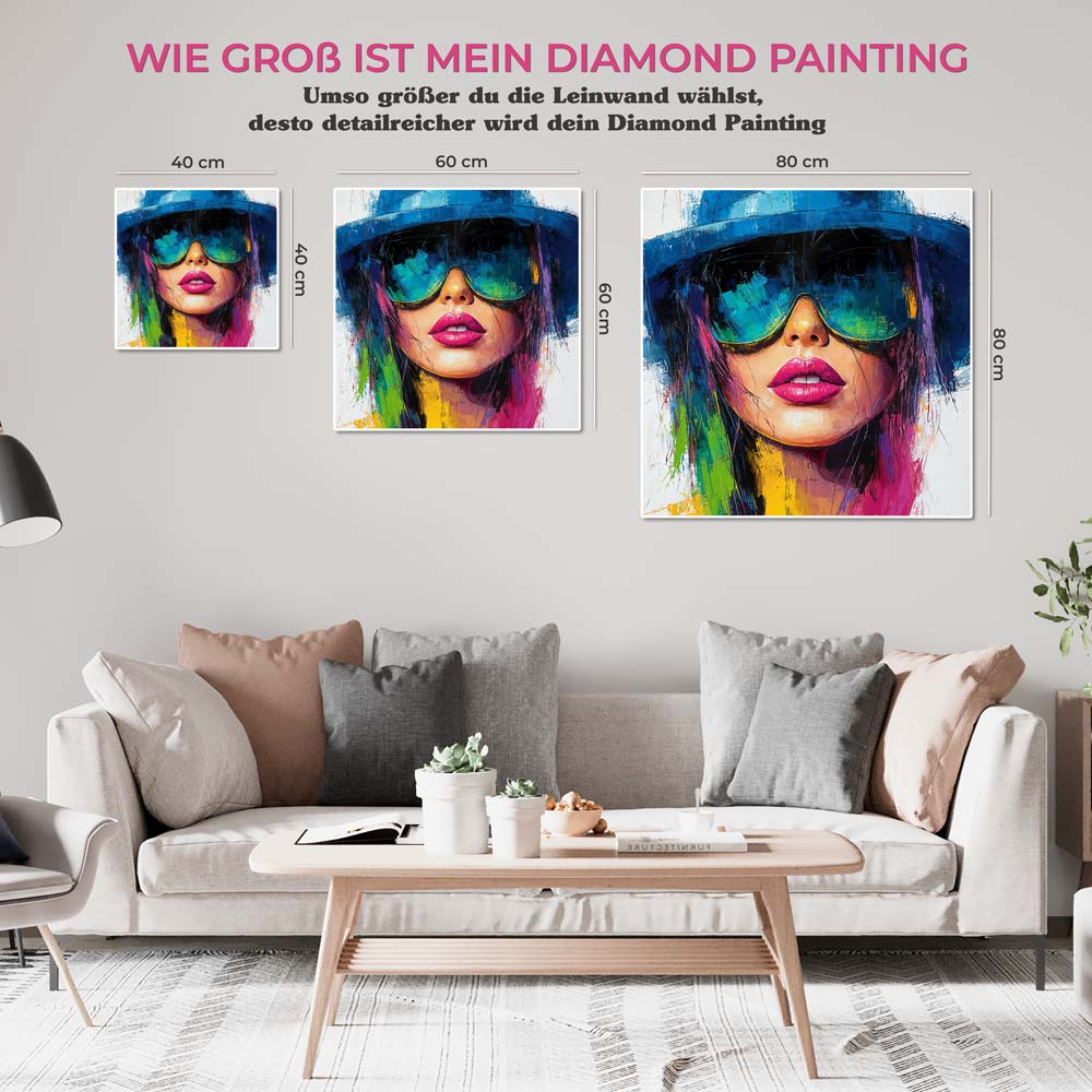 5D Diamond Painting mit AB-Effekt – Neon Reflection, Unique-Diamond
