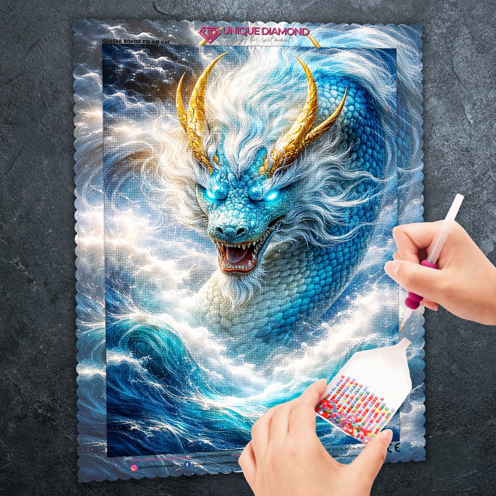 5D Diamond Painting – Sturmdrache Unique-Diamond
