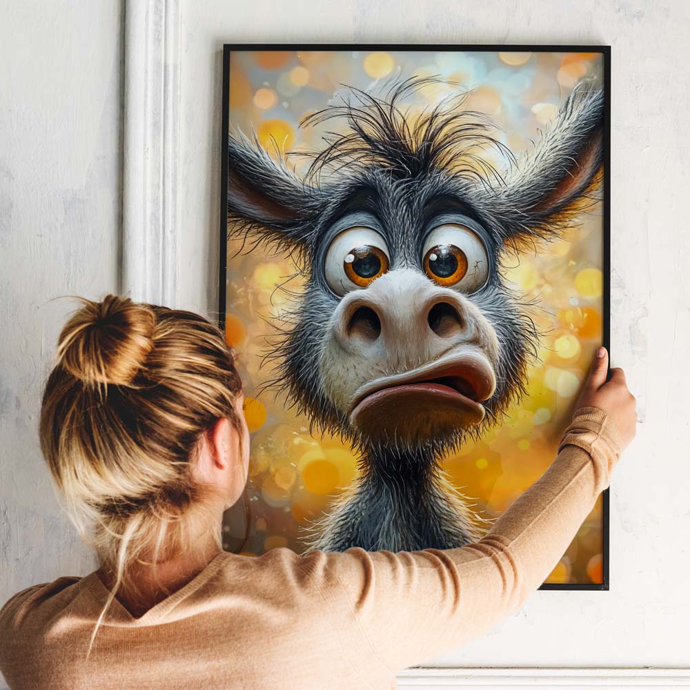 5D Diamond Painting mit AB-Effekt – Verblüffter Freund, Unique-Diamond