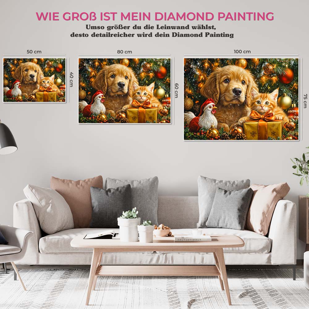 5D Diamond Painting mit AB Effekt – Weihnachtsfreunde, Unique-Diamond