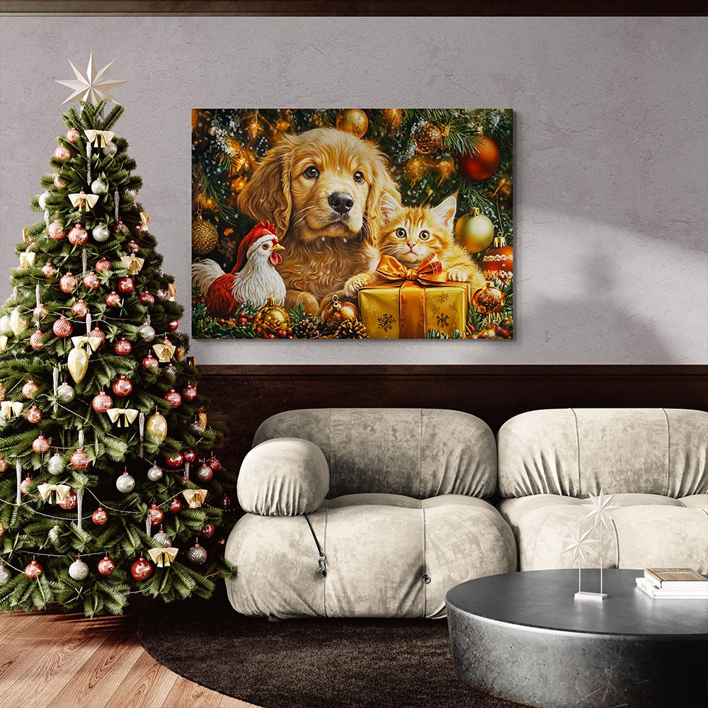 5D Diamond Painting mit AB Effekt – Weihnachtsfreunde, Unique-Diamond