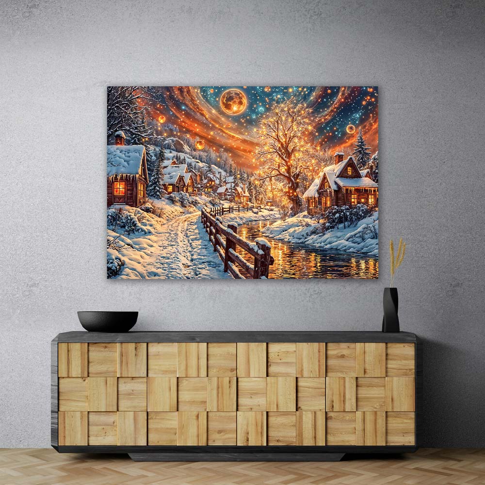 5D Diamond Painting – Winterliche Abendruhe Unique-Diamond