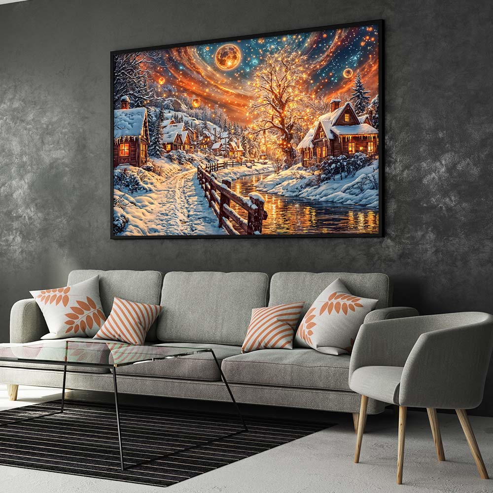 5D Diamond Painting – Winterliche Abendruhe Unique-Diamond