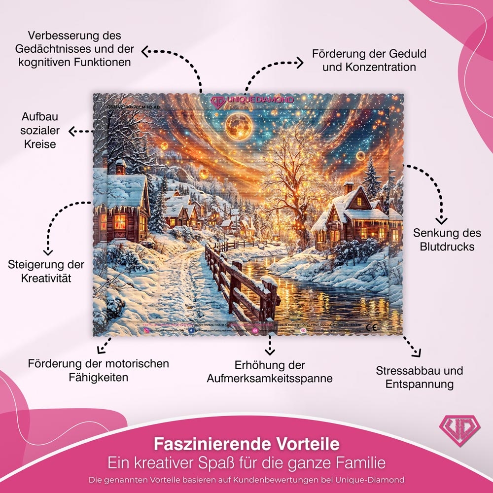 5D Diamond Painting – Winterliche Abendruhe Unique-Diamond