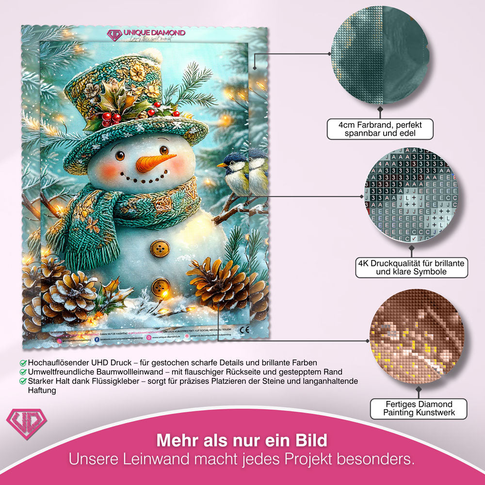 5D Diamond Painting – Winterzauber-Schneemann, Unique-Diamond
