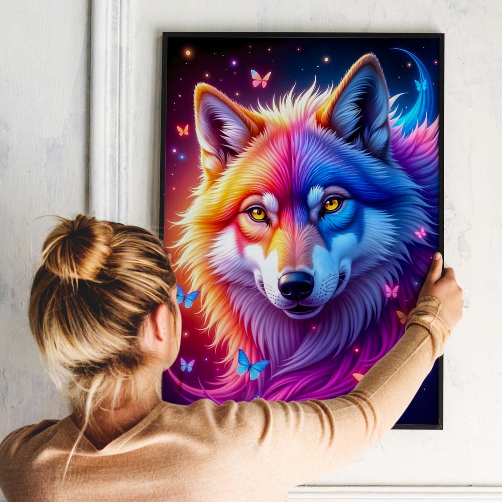 5D Diamond Painting mit AB-Effekt –Aurora Spirit mit 100 Farben, Unique-Diamond