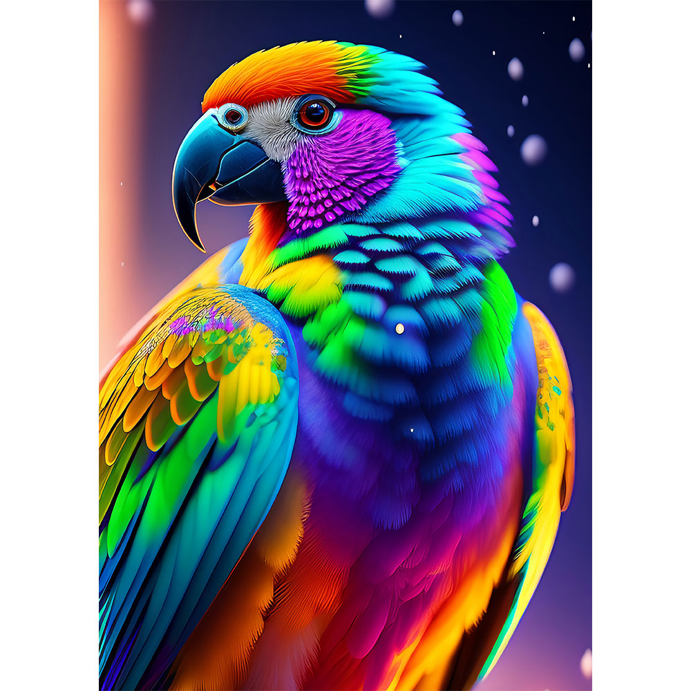 5D Diamond Painting AB Steine Colorful Parrot, Unique-Diamond