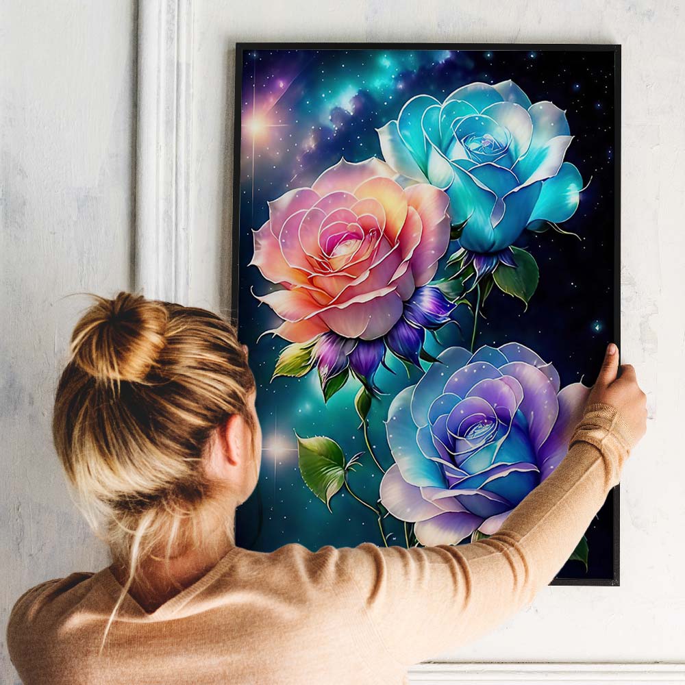 5D Diamond Painting – Colorful Roses Unique-Diamond