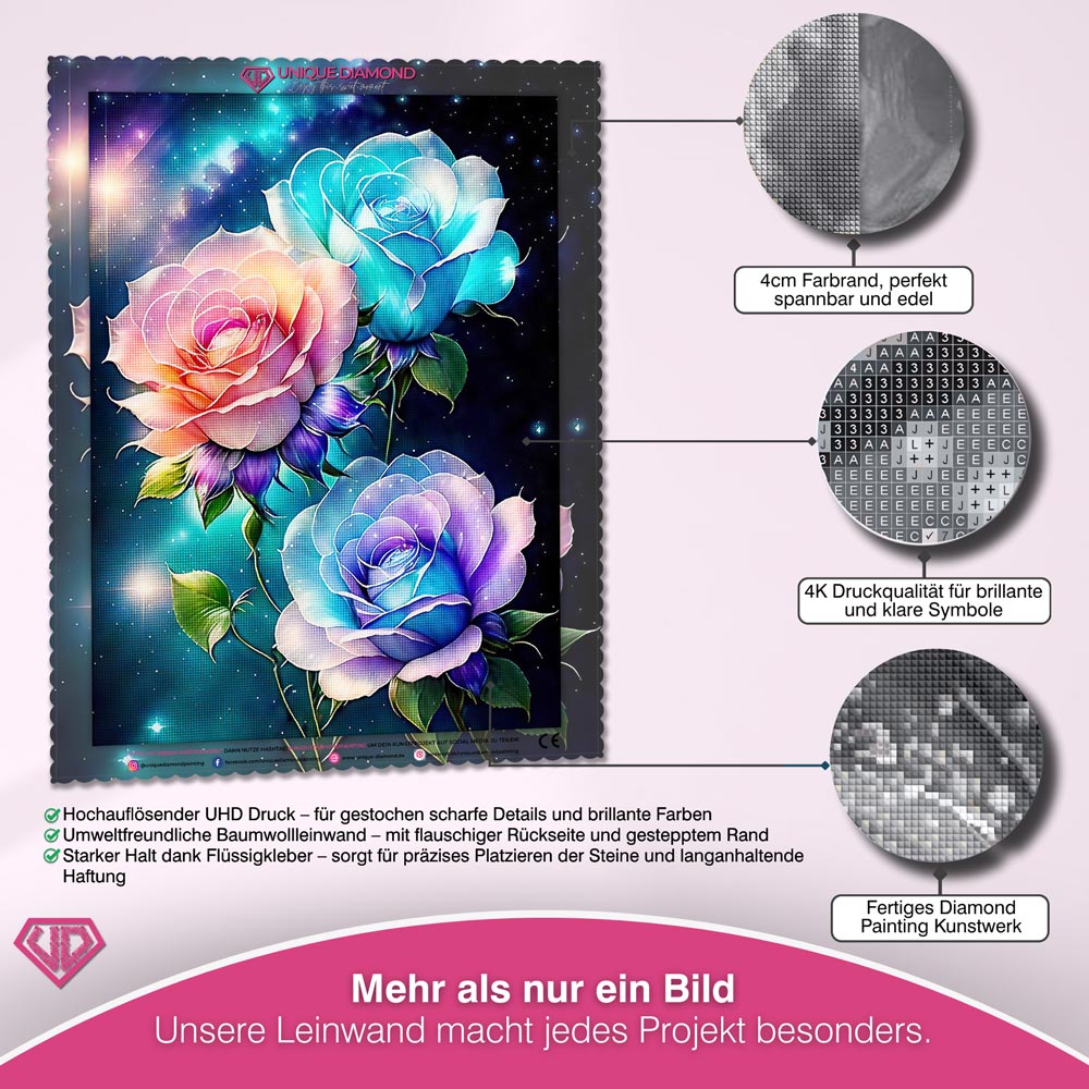 5D Diamond Painting – Colorful Roses Unique-Diamond
