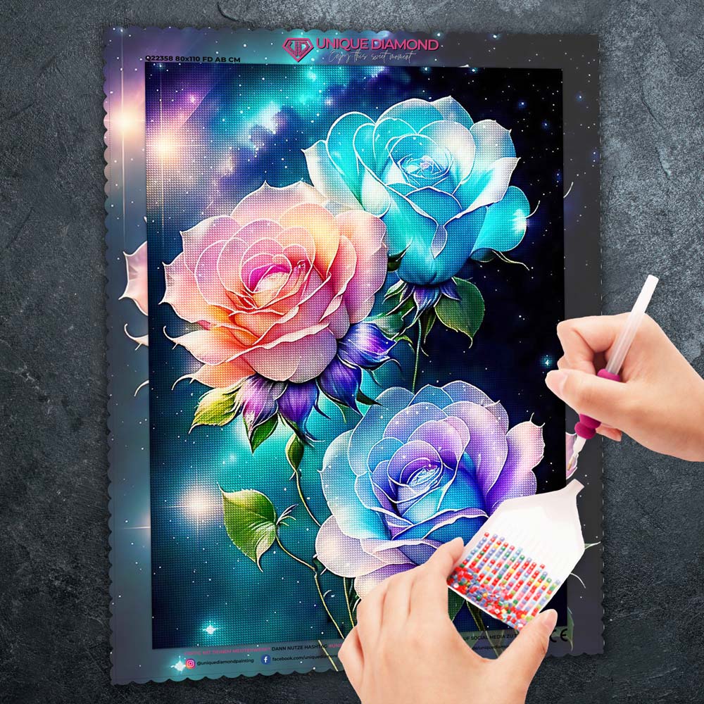 5D Diamond Painting – Colorful Roses Unique-Diamond