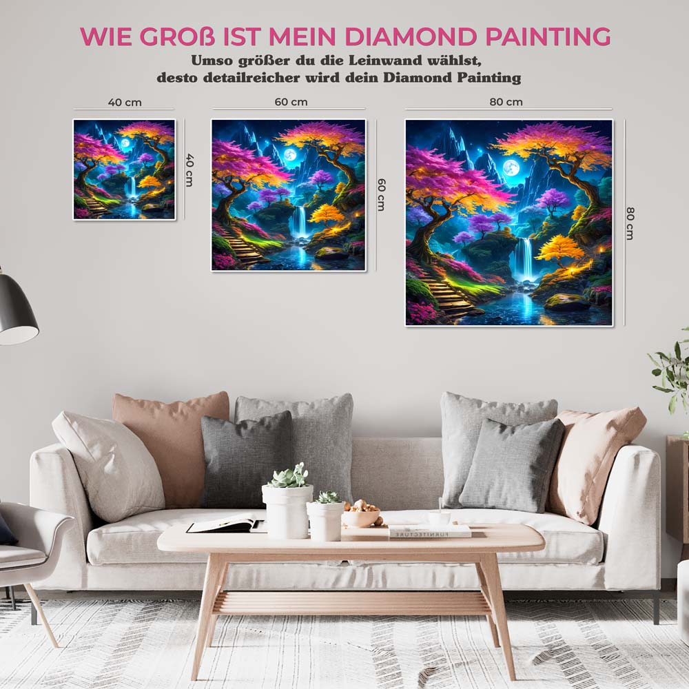 5D Diamond Painting AB Steine Farbige Landschaft, Unique-Diamond