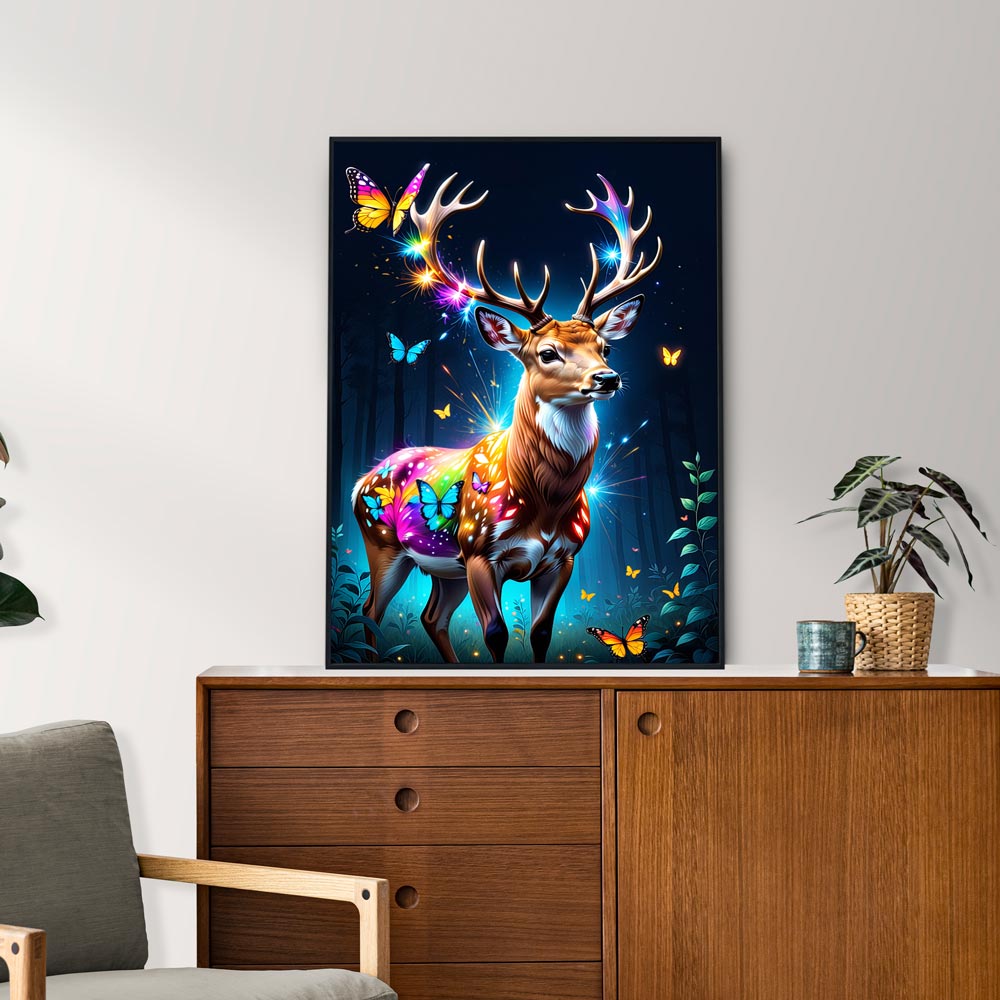 5D Diamond Painting AB Steine Magic Deer, Unique-Diamond