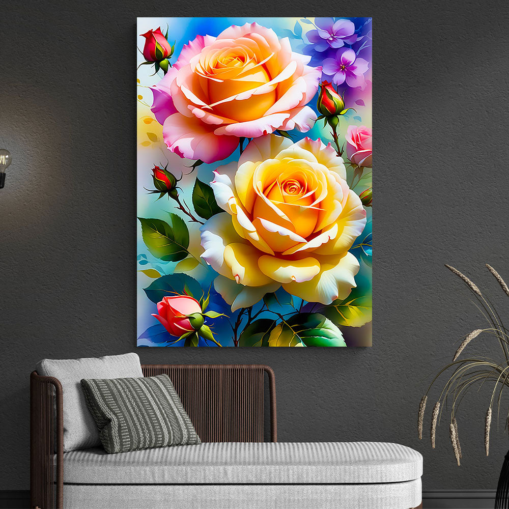 5D Diamond Painting AB Steine Rosen, Unique-Diamond