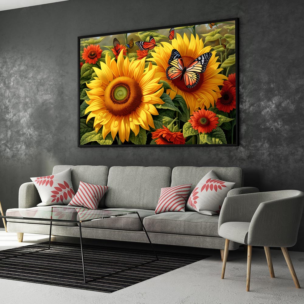 5D Diamond Painting AB Steine Sonnenblumen, Unique-Diamond