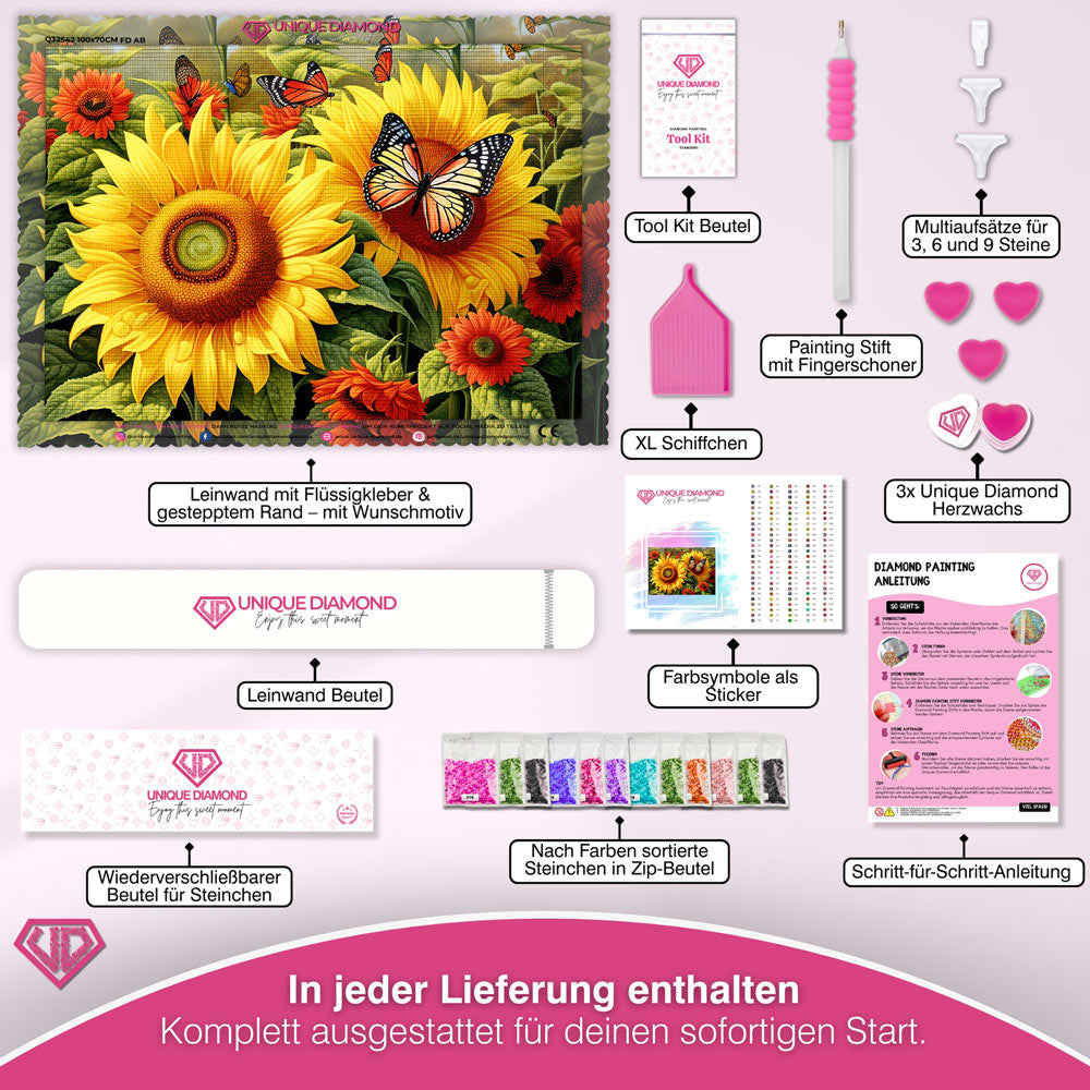 5D Diamond Painting – Sonnenblumen Unique-Diamond