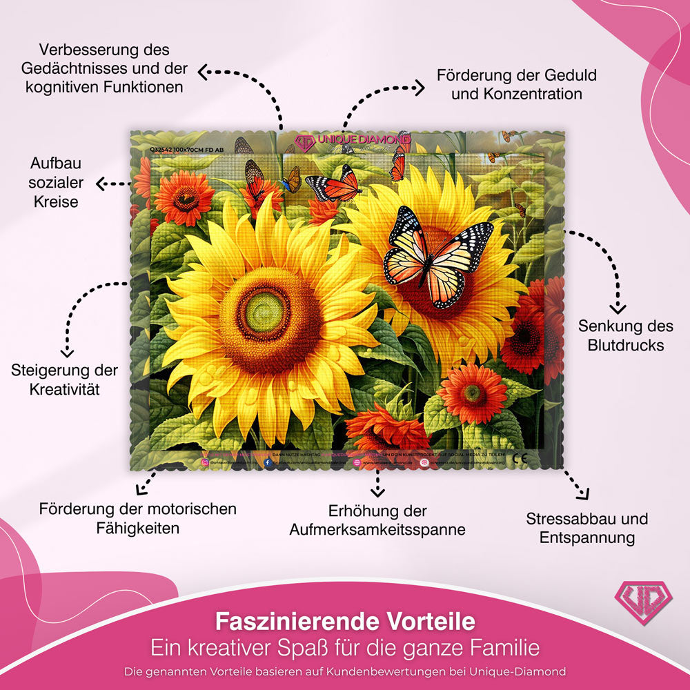 5D Diamond Painting – Sonnenblumen Unique-Diamond