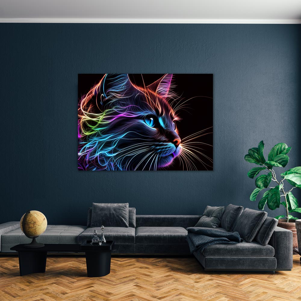 5D Diamond Painting AB Steine Abstract Cat, Unique-Diamond