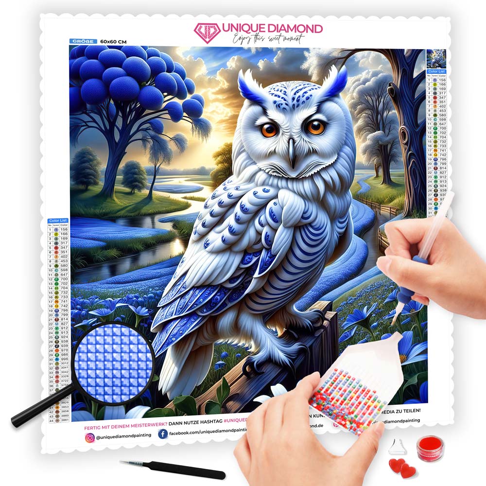 5D Diamond Painting – Blue Owl