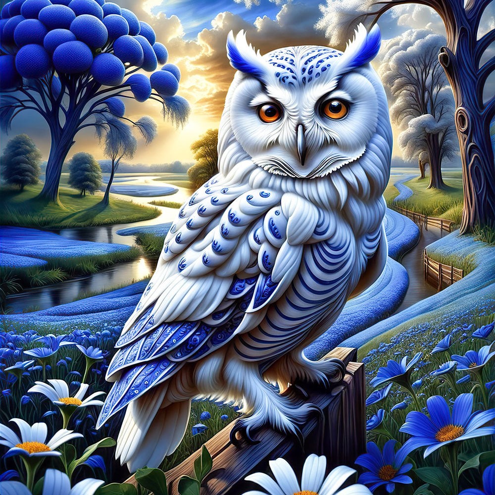 5D Diamond Painting – Blue Owl