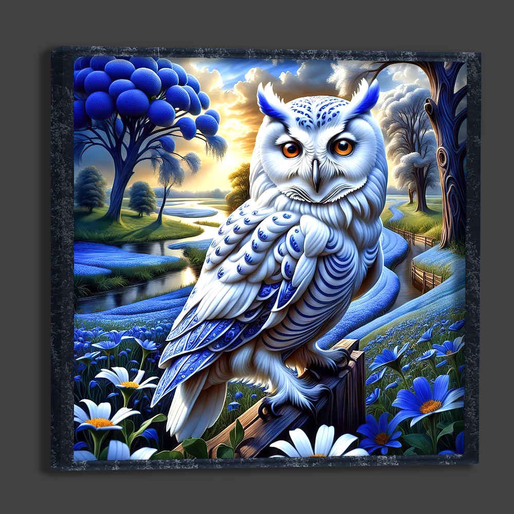 5D Diamond Painting – Blue Owl