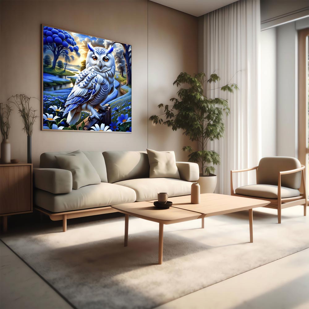 5D Diamond Painting – Blue Owl