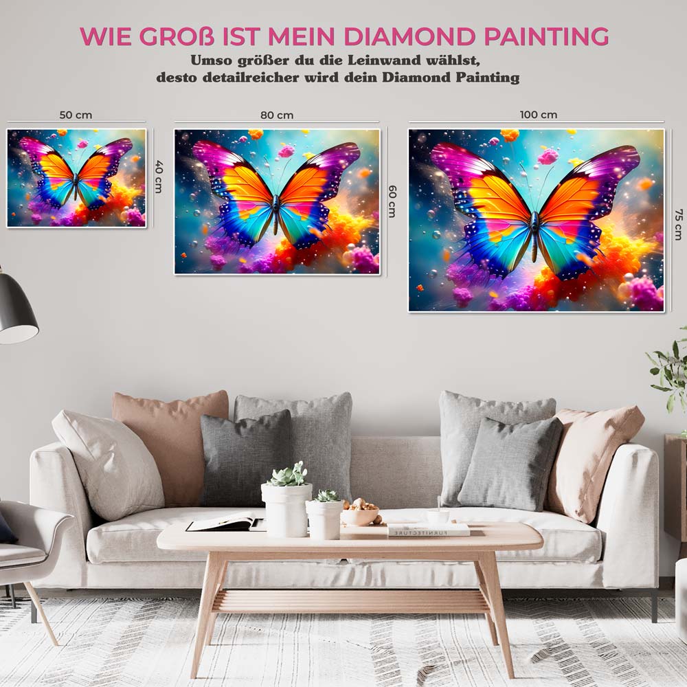 5D Diamond Painting AB Steine Colorful Butterfly, Unique-Diamond