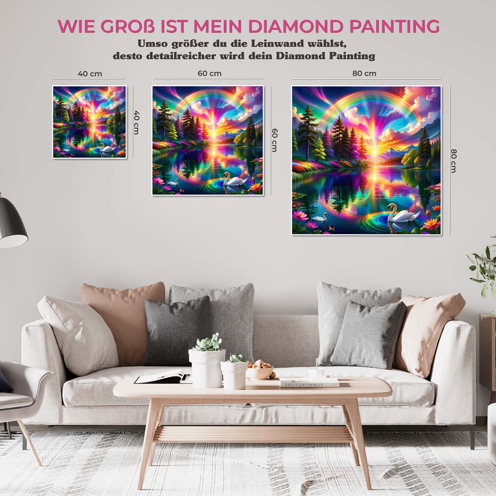5D Diamond Painting AB Steine Farbige Landschaft, Unique-Diamond