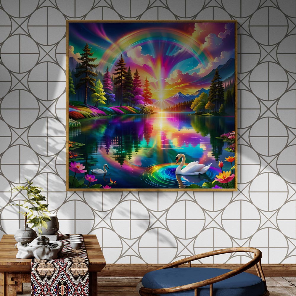 5D Diamond Painting AB Steine Farbige Landschaft, Unique-Diamond