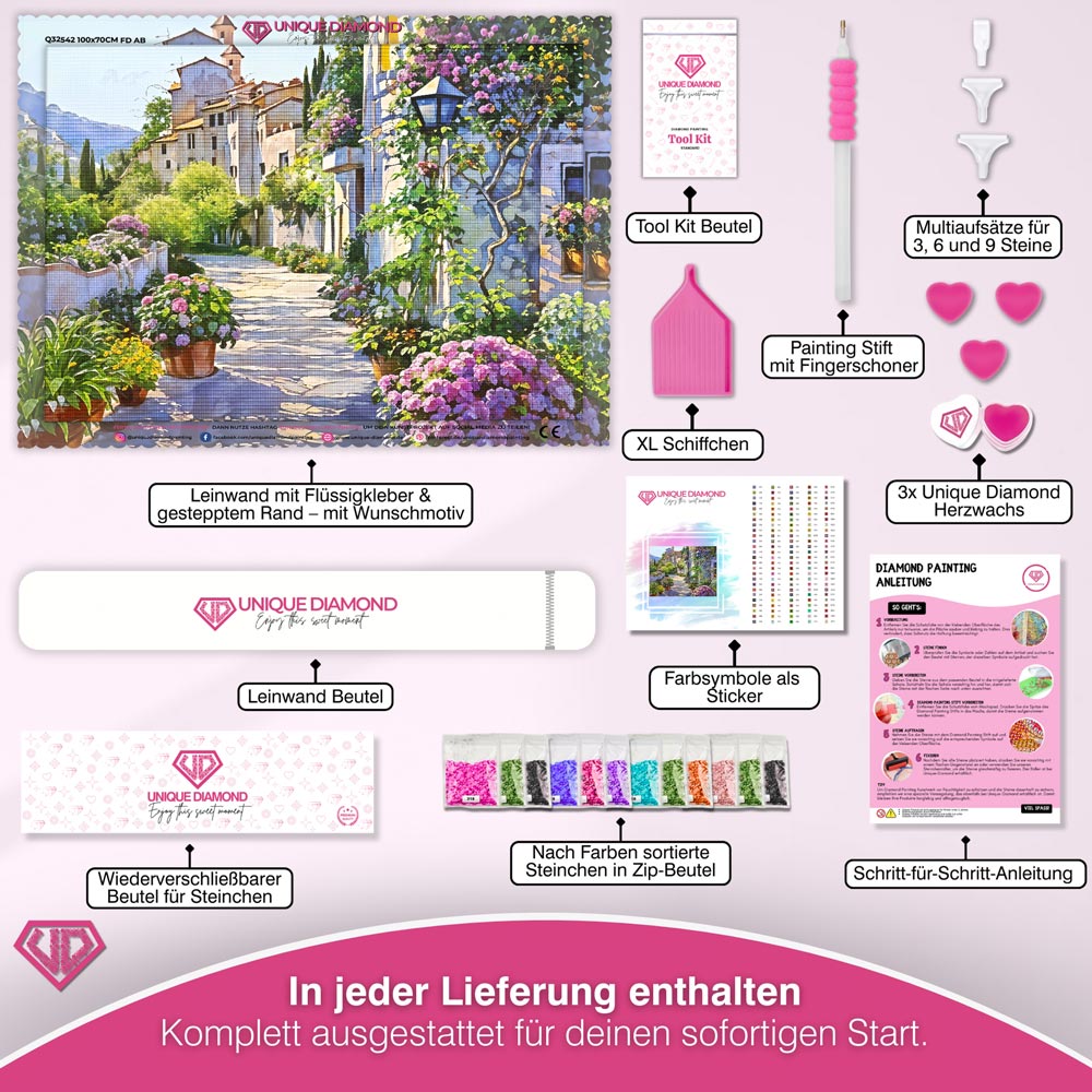 5D Diamond Painting – Blumenweg Unique-Diamond