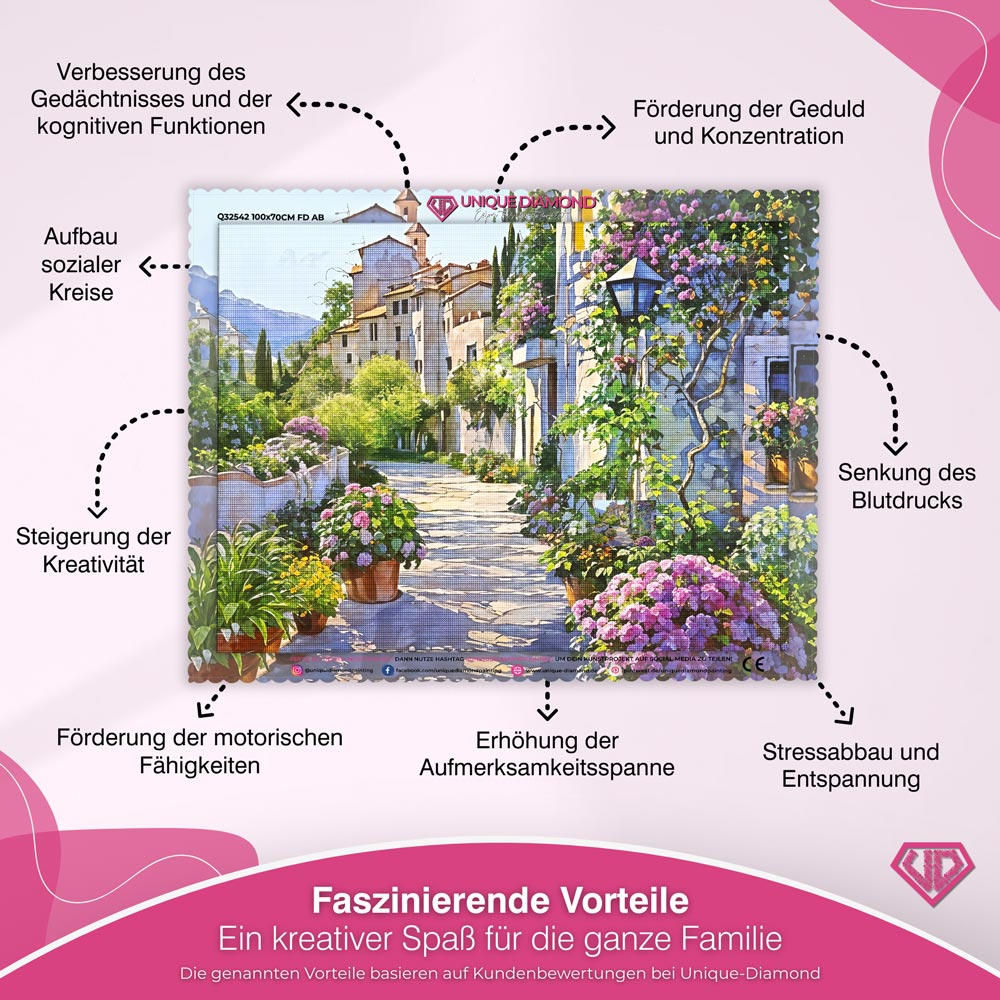 5D Diamond Painting – Blumenweg Unique-Diamond