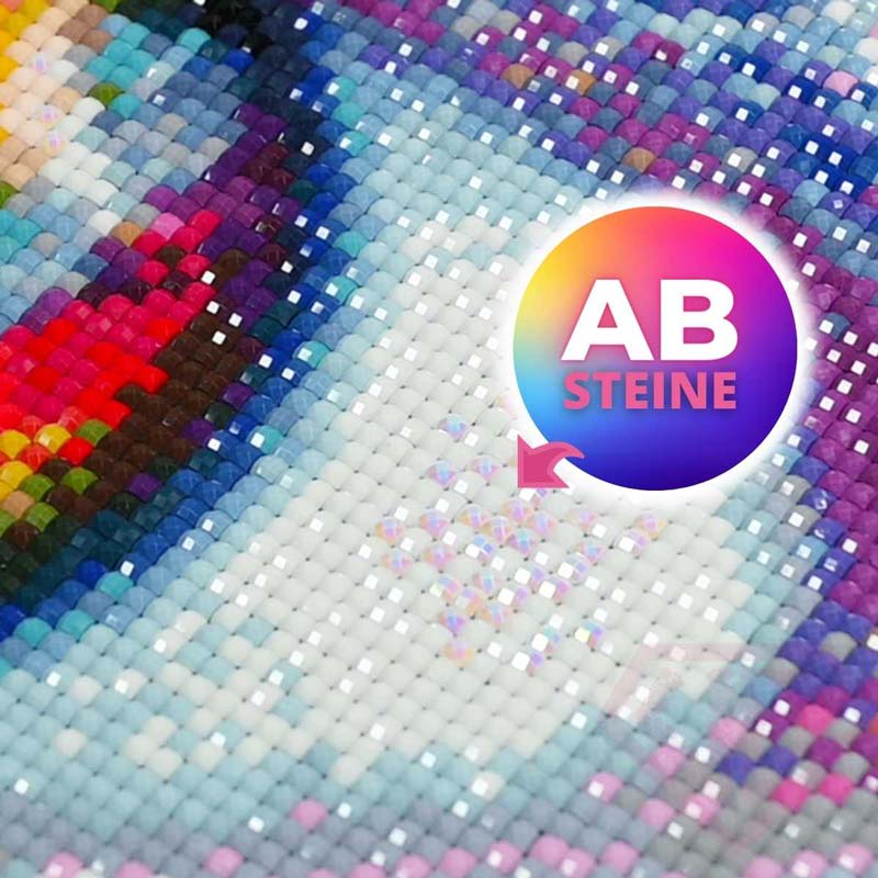 5D Diamond Painting AB Steine Farbiger Papagei - Unique-Diamond