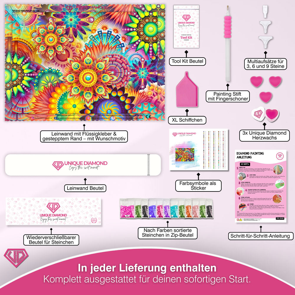 5D Diamond Painting – Mandala Blumen Unique-Diamond