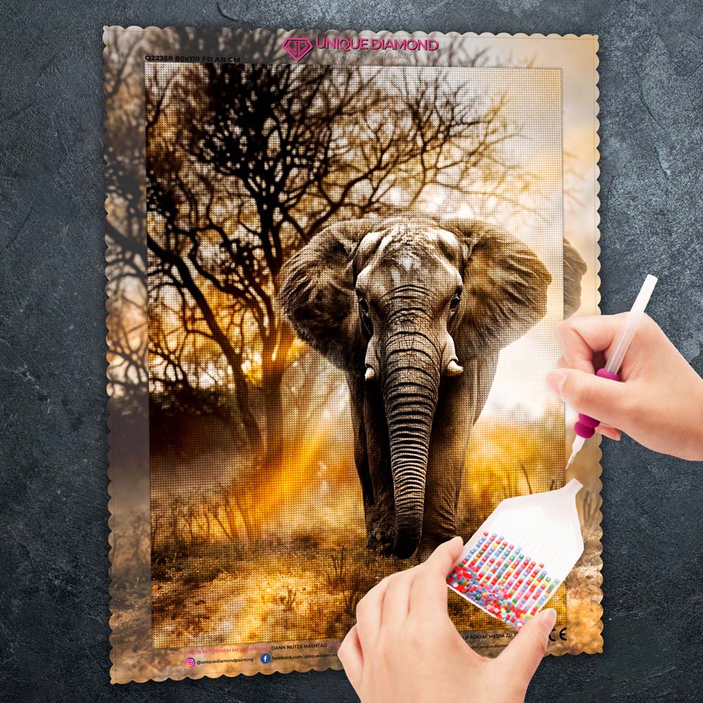 5D Diamond Painting – Afrikanischer Elefant Unique-Diamond
