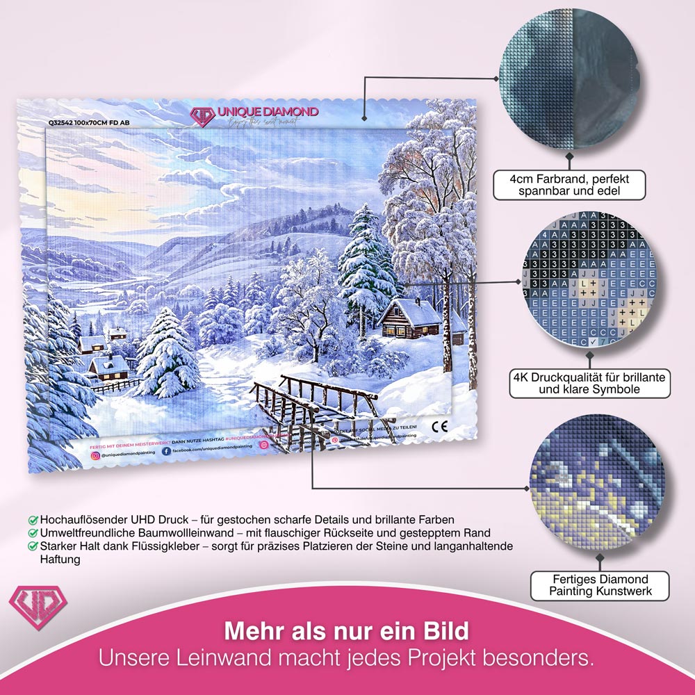5D Diamond Painting – Dorf im Winter Unique-Diamond