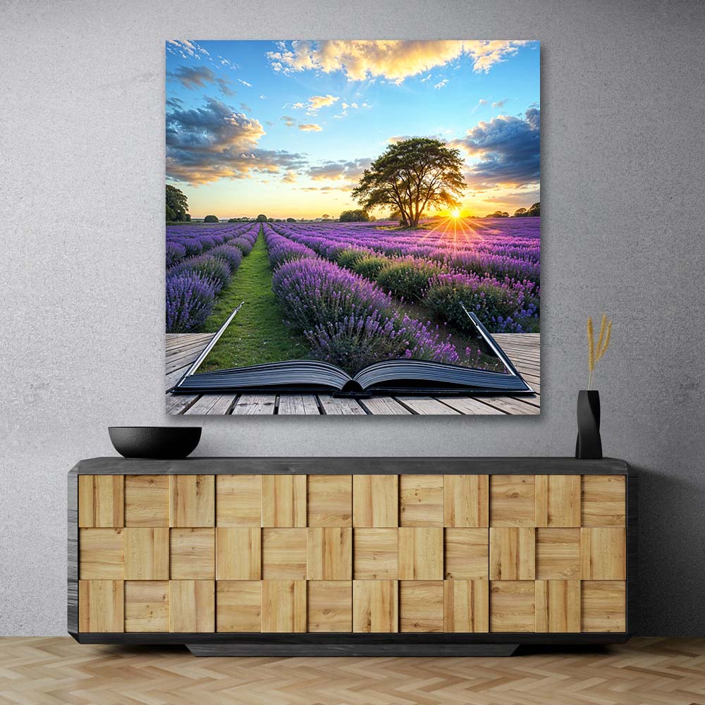 5D Diamond Painting – Lavendelwiese von Zauberbuch Unique-Diamond