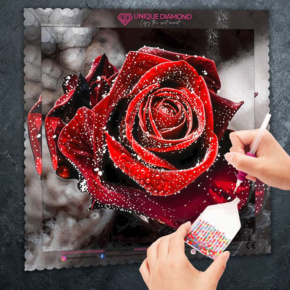 5D Diamond Painting – Rote Rose Unique-Diamond
