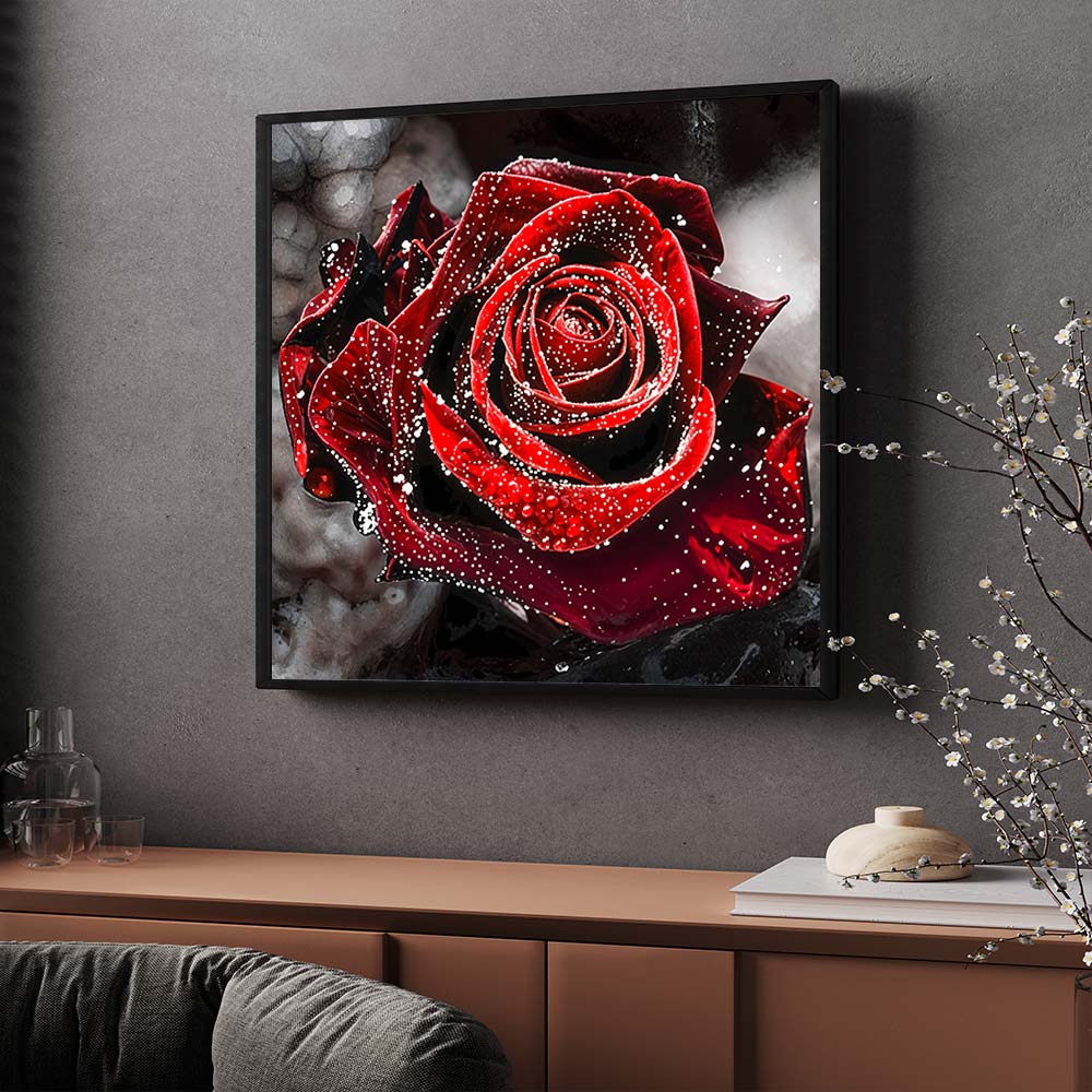 5D Diamond Painting – Rote Rose Unique-Diamond