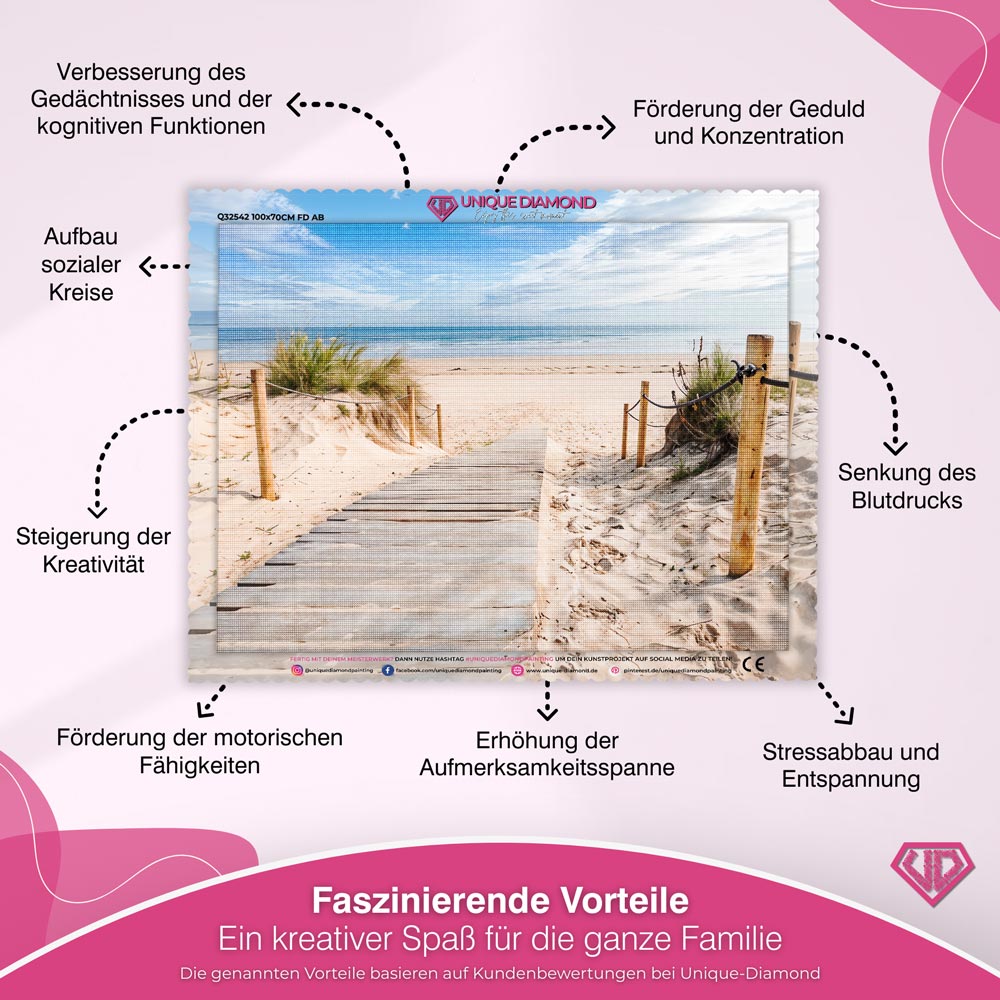 5D Diamond Painting – Weg zum Strand Unique-Diamond