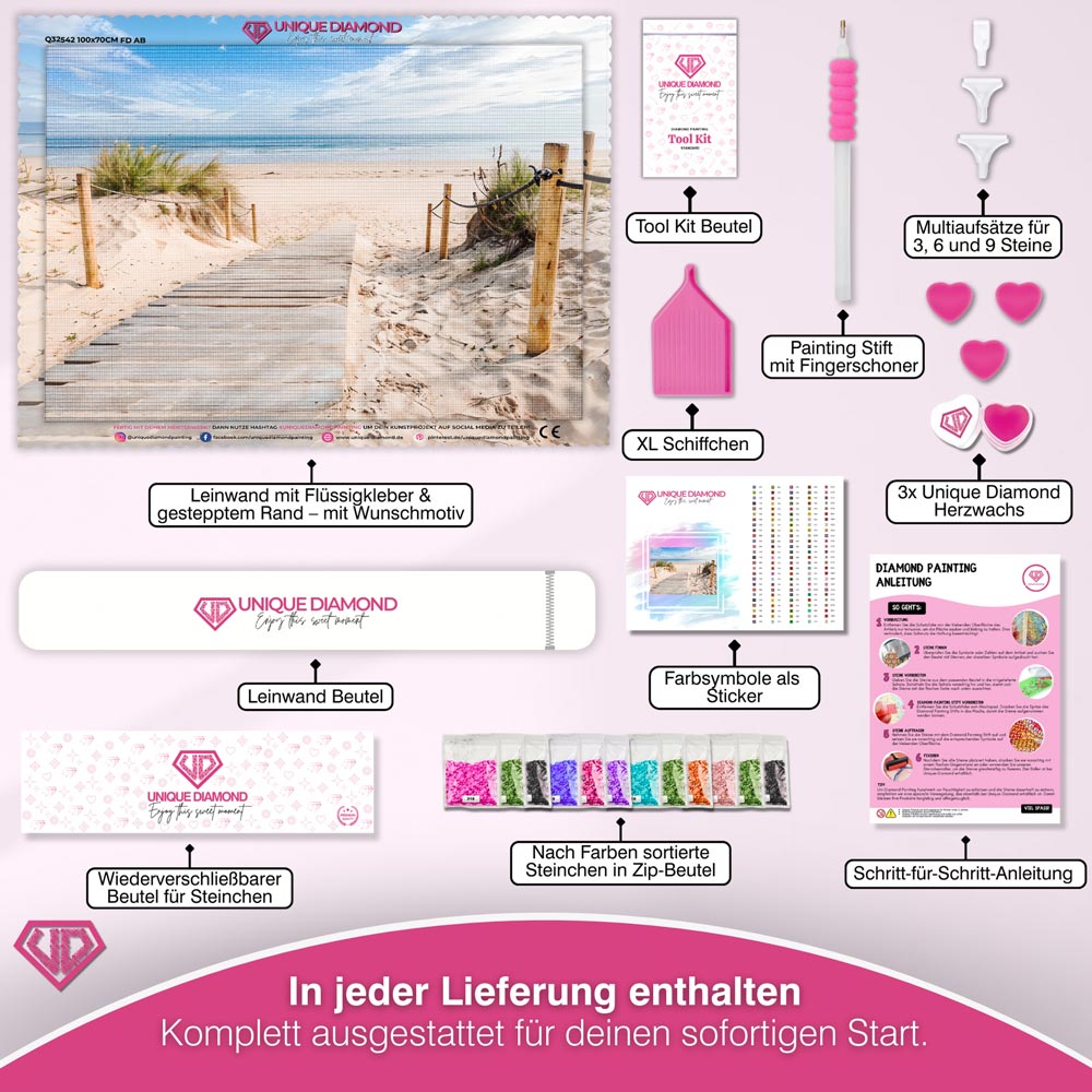 5D Diamond Painting – Weg zum Strand Unique-Diamond
