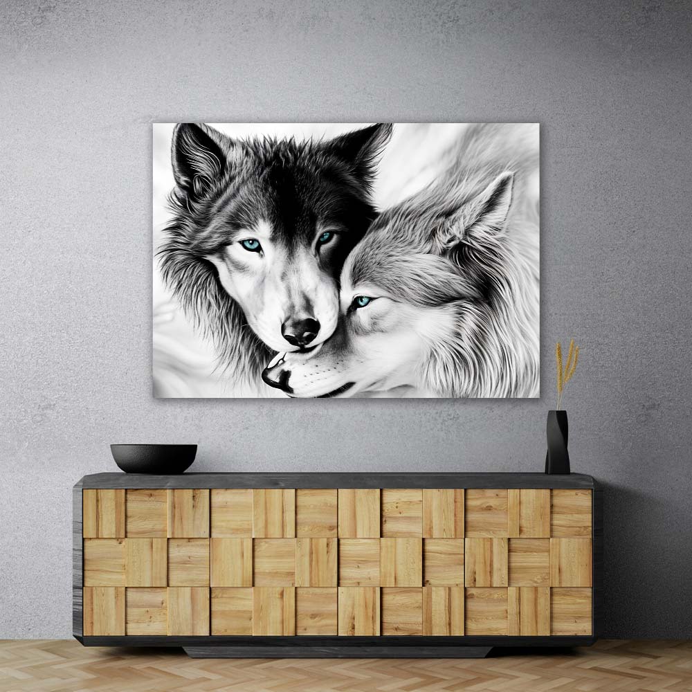 5D Diamond Painting – Wolf und Wölfin Unique-Diamond