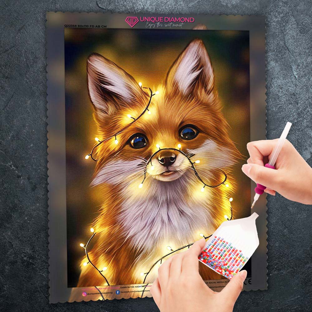 5D Diamond Painting – leuchtender Fuchs Unique-Diamond