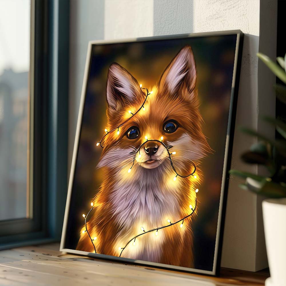 5D Diamond Painting – leuchtender Fuchs Unique-Diamond