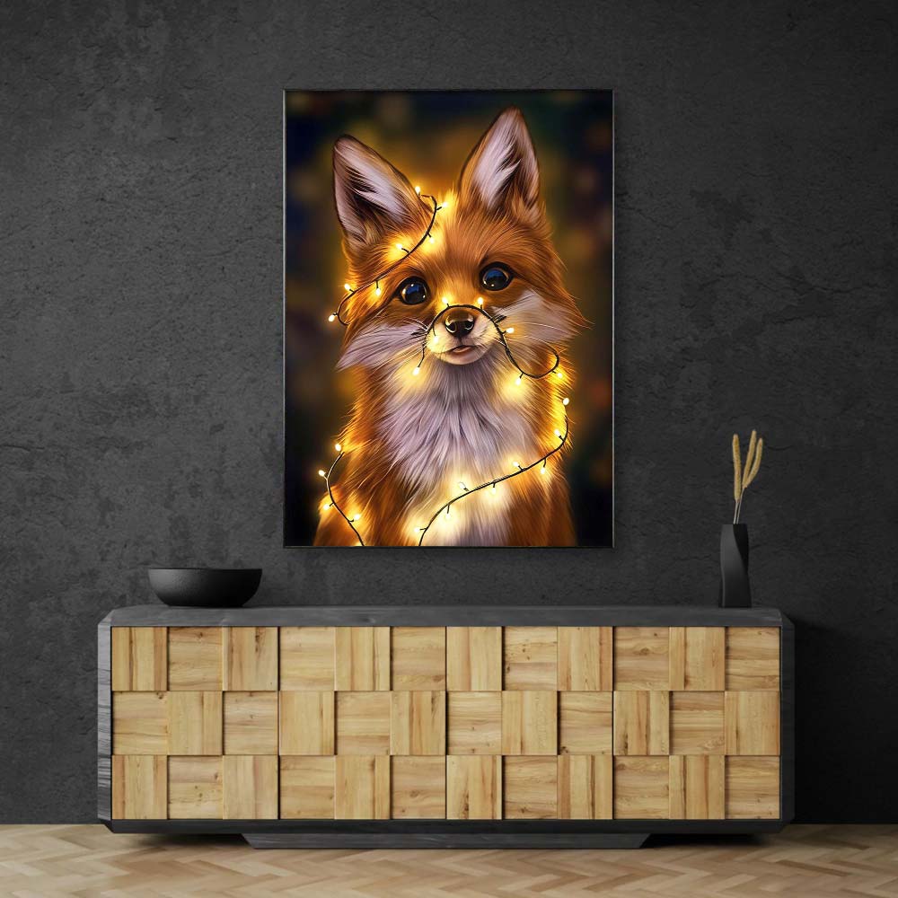 5D Diamond Painting – leuchtender Fuchs Unique-Diamond