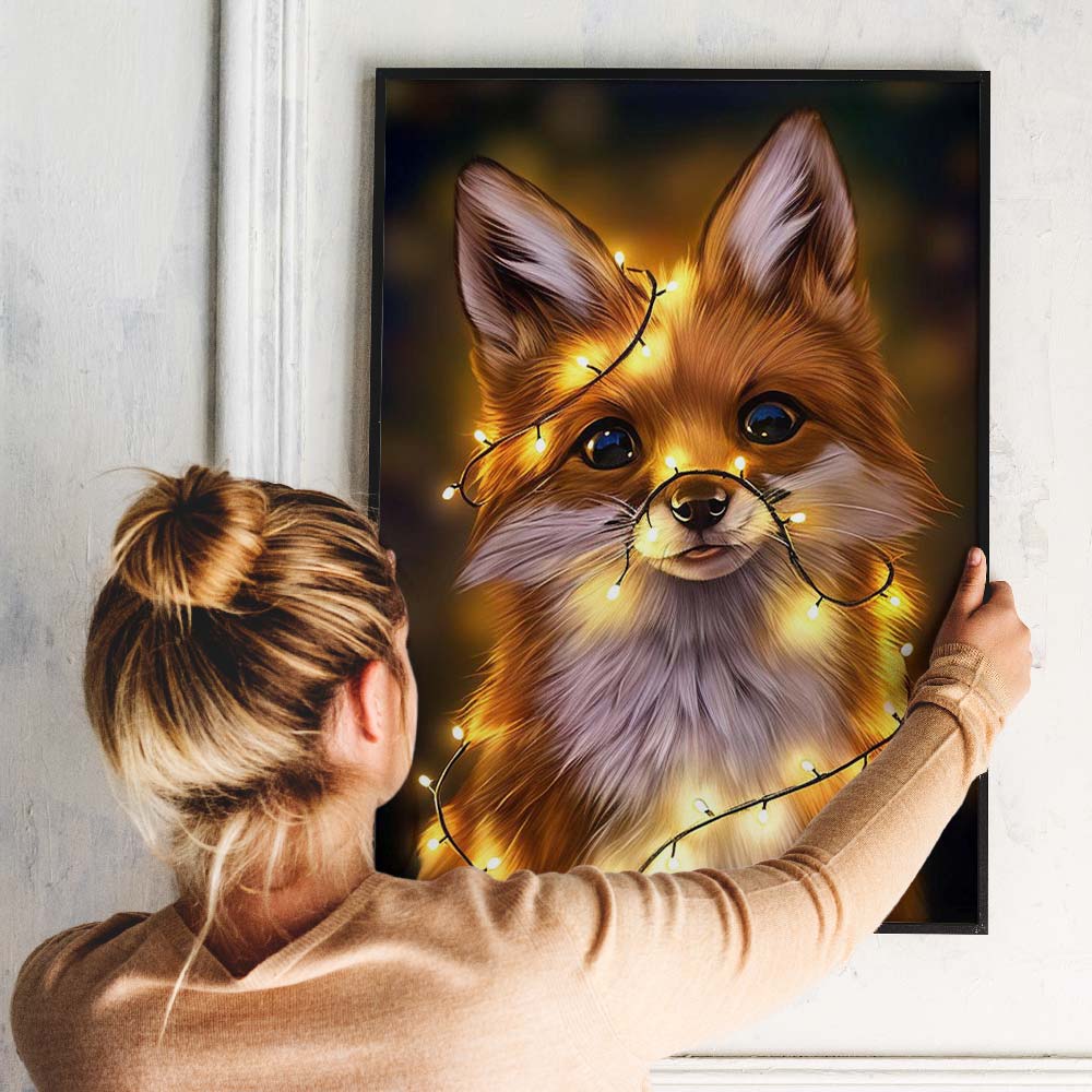 5D Diamond Painting – leuchtender Fuchs Unique-Diamond