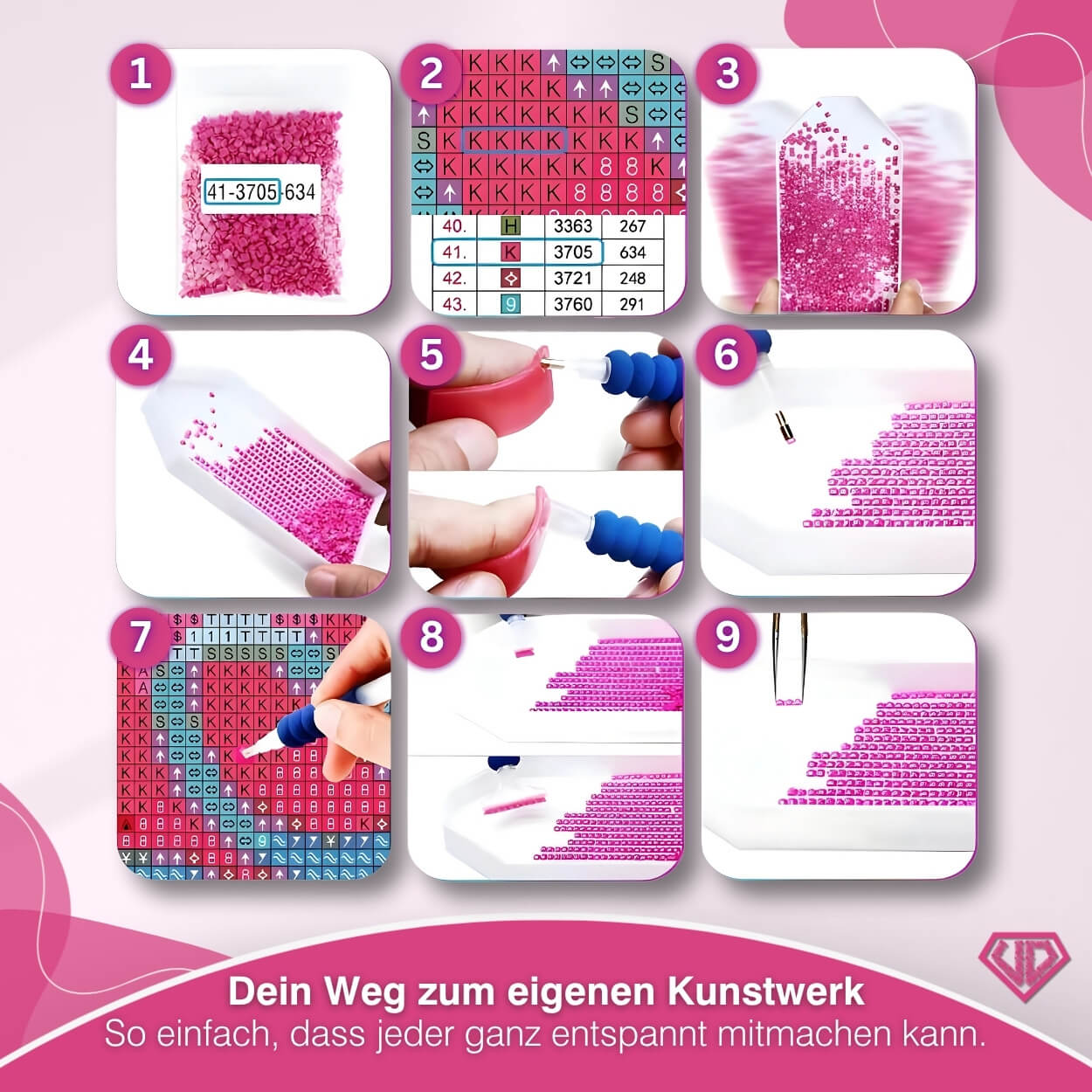 5D Diamond Painting – Fuchsfamilie im Zauberwald Unique-Diamond