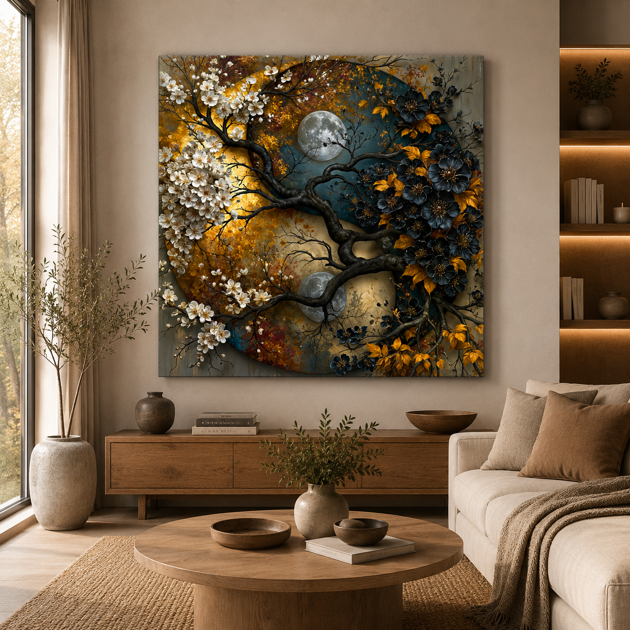 5D Diamond Painting – Mondblüten der Dualität