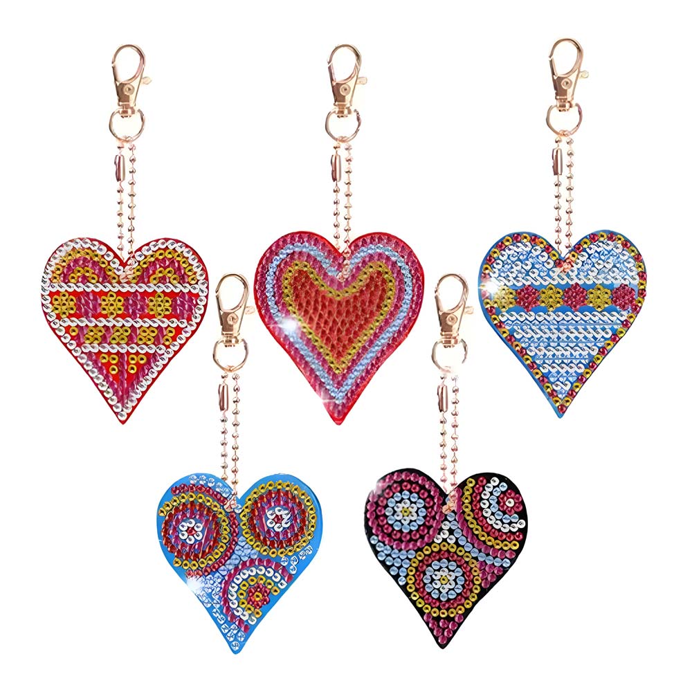 Diamond Painting Anhänger Herze 5st Set - Unique-Diamond