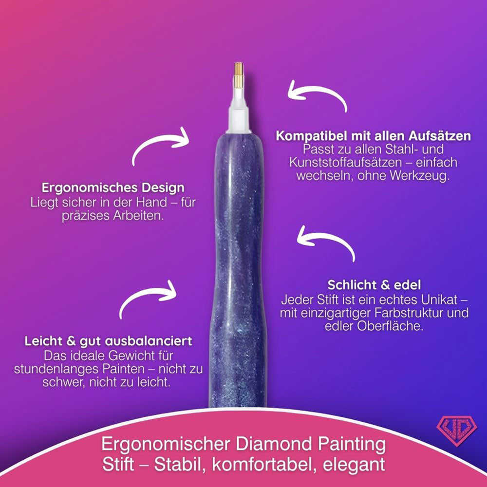 Diamond Painting Ergonomischer Premium-Stift – Amethyst Silk, Unique-Diamond