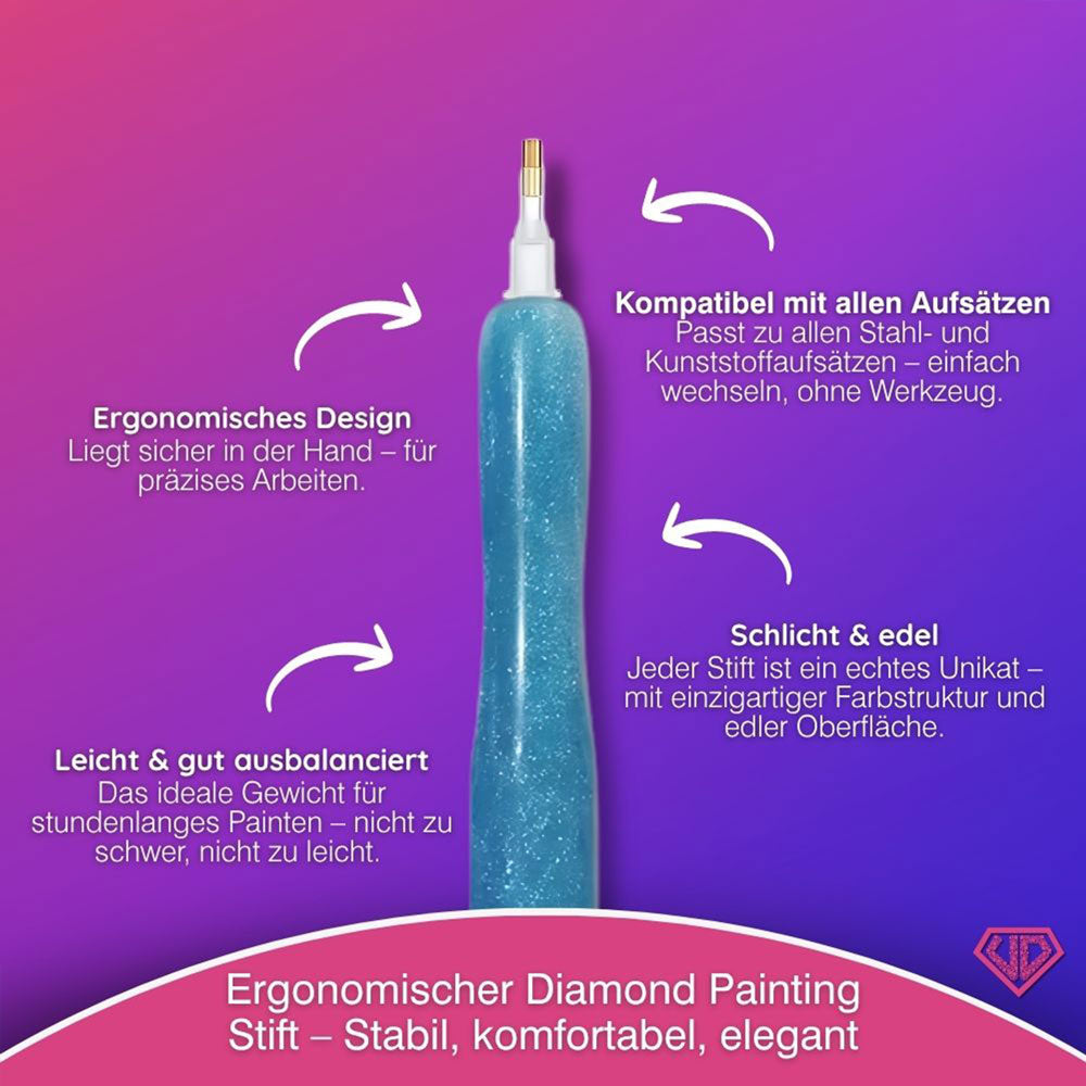 Diamond Painting Ergonomischer Premium-Stift – Ocean Spark, Unique-Diamond